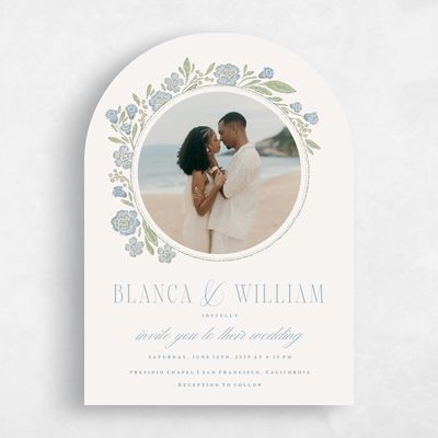 Blue Arch Wedding Invitation - Persephone Photo