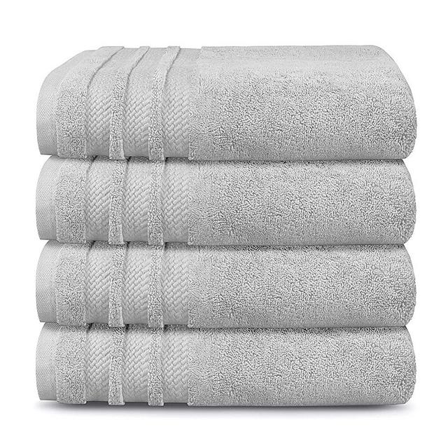 TRIDENT Luxury Hotel Collection, 100% Cotton, Highly Absorbent, Bathroom Towels, Super Soft, 4 Piece Bath Towel Set, 625 GSM, Grey