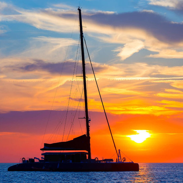 Sunset catamaran sail for 2