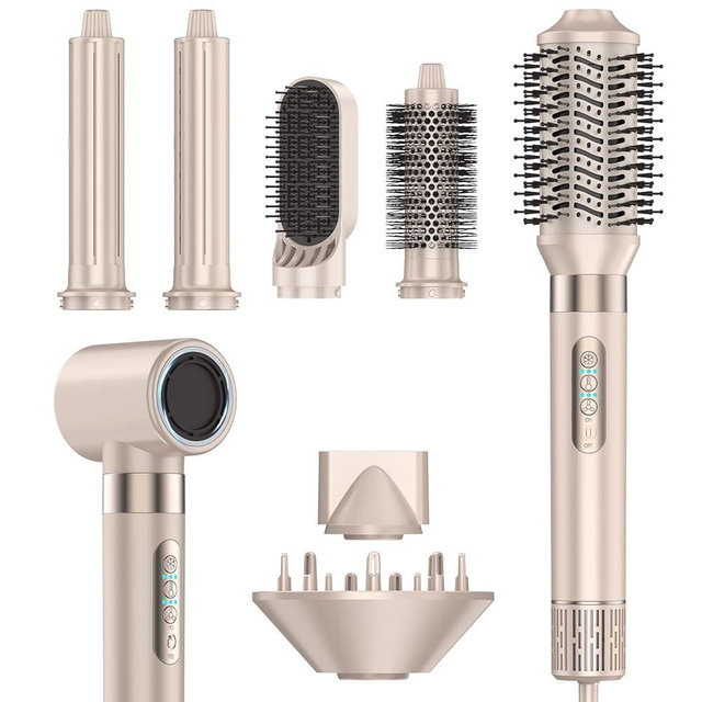 GloCurlX 8 in 1 High-Speed Hair Styler & Hair Dryer Brush Set – 110,000 RPM Ionic Hot Air Styler with Auto Air-Curlers, Diffuser, Volumizer & Thermal Brush for Fast Drying & Frizz-Free Shine