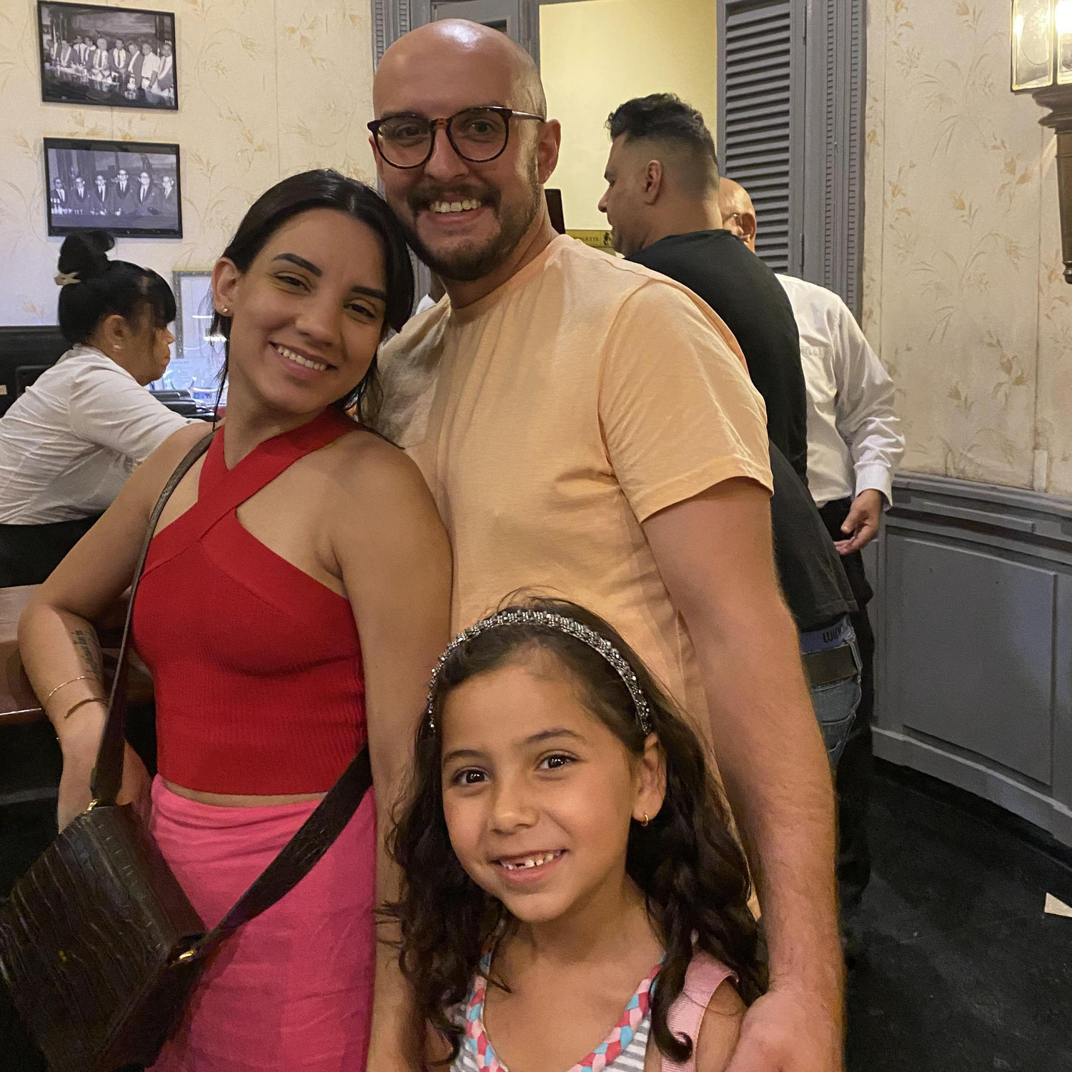Mali, Jon and Helene at Floridita in Habana, Cuba 2023. Mom took the photo!