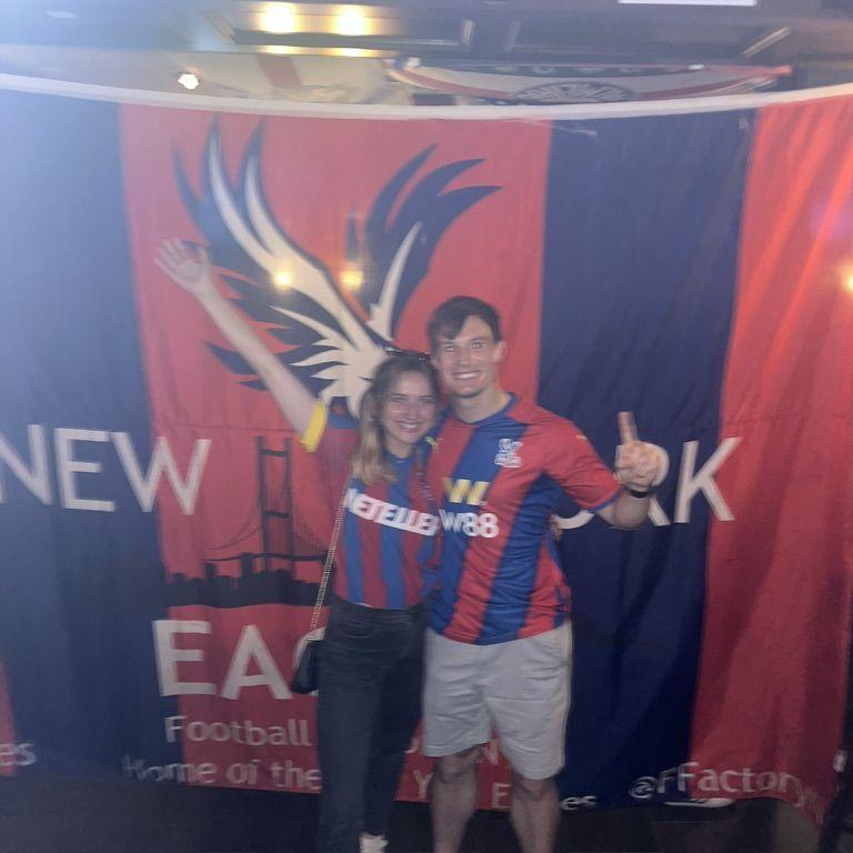We got engaged in May 2025, easily the best day of our lives. It also happened to be the day Crystal Palace won the FA Cup, which Thomas swears was fate.