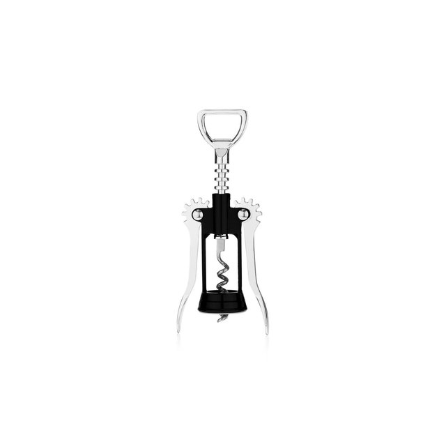 True Soar Winged Corkscrew Wine Opener - Self Centering Worm, Stainless Steel, Manual Wine Bottle Opener, Black