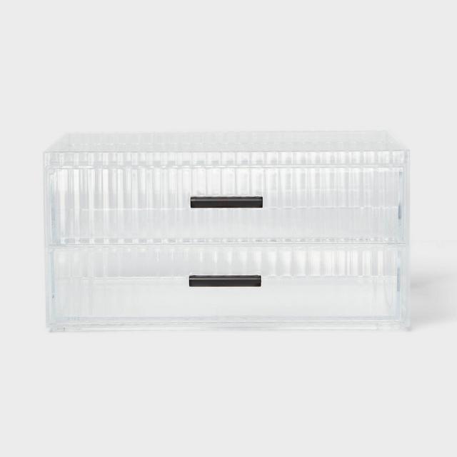 Clear Ribbed Acrylic Stacking Drawers - Threshold™