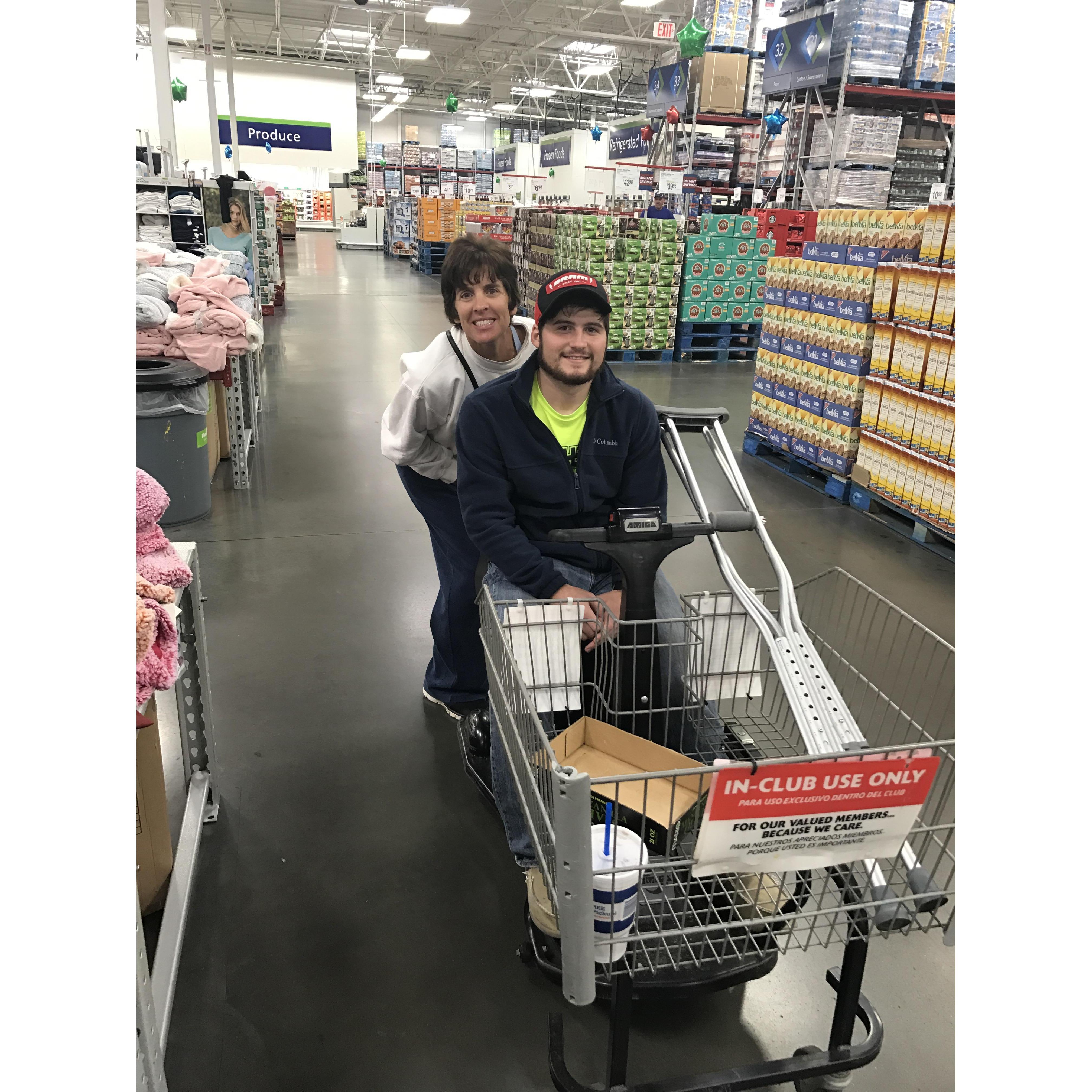 The only perk to ACL surgery is getting to ride something motorized around stores.