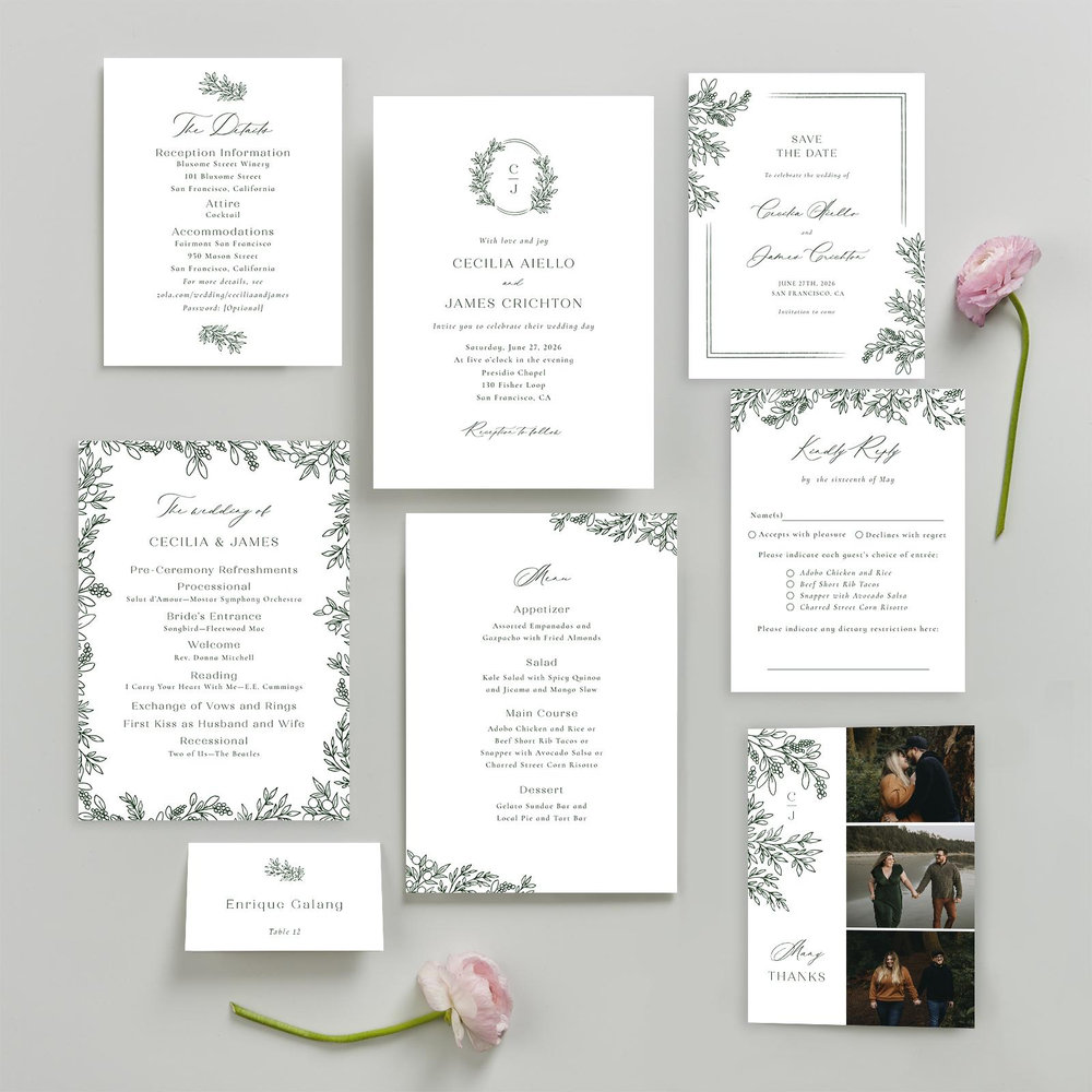 Vinehall Portrait | Forest | Zola Save The Dates