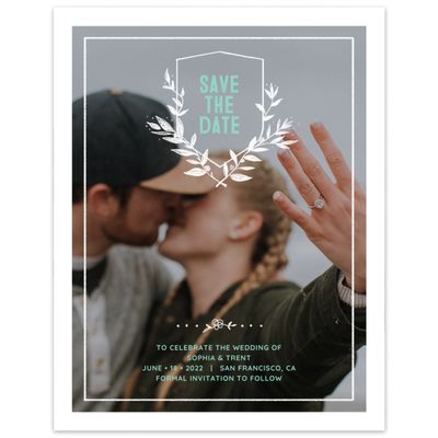 Turquoise, Green Wedding Digital Save the Date - Humboldt Portrait