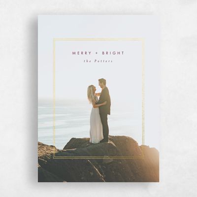 Wine, Red Holiday Card - Yuletide Portrait Foil