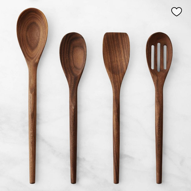Williams Sonoma Walnut Wood Spoons, Set of 4
