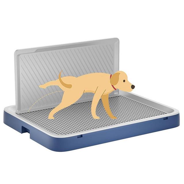 kola panda Dog Pee Pad Holder with High Wall,25.59"X19.69" inch Indoor Dog Potty Tray for Small/Medium Dogs,Pet Toilet Blue
