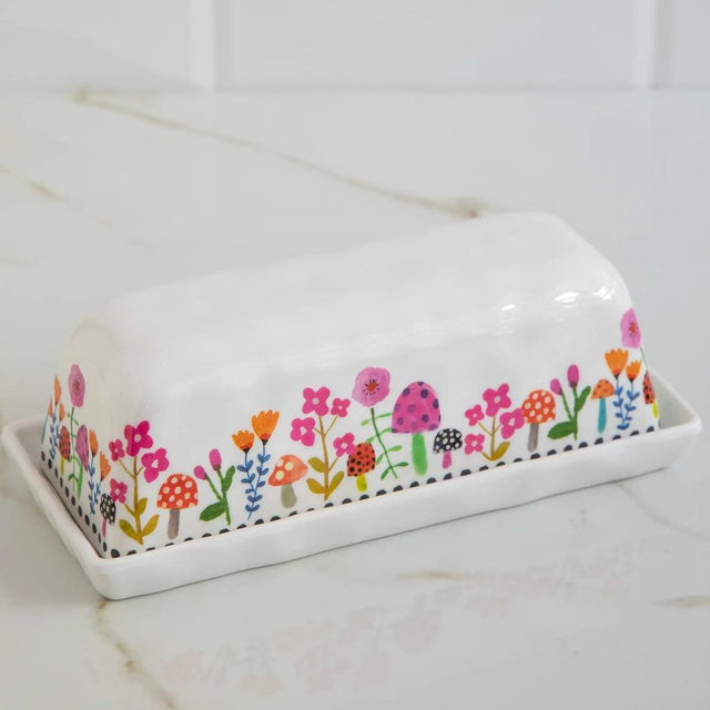 Melamine Butter Dish - Mushroom