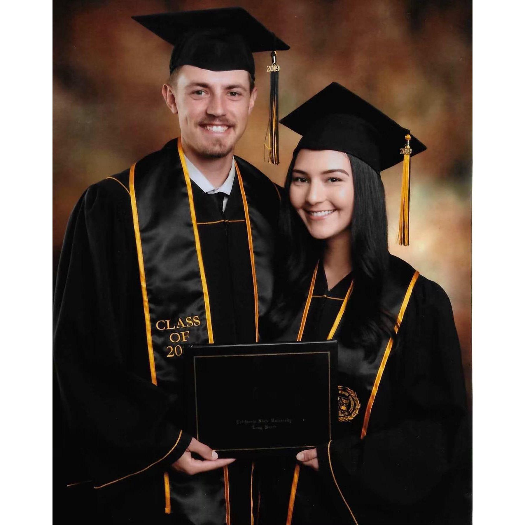 Our Long Beach State grad pictures. From ESHS, to El Camino College, to Long Beach State together