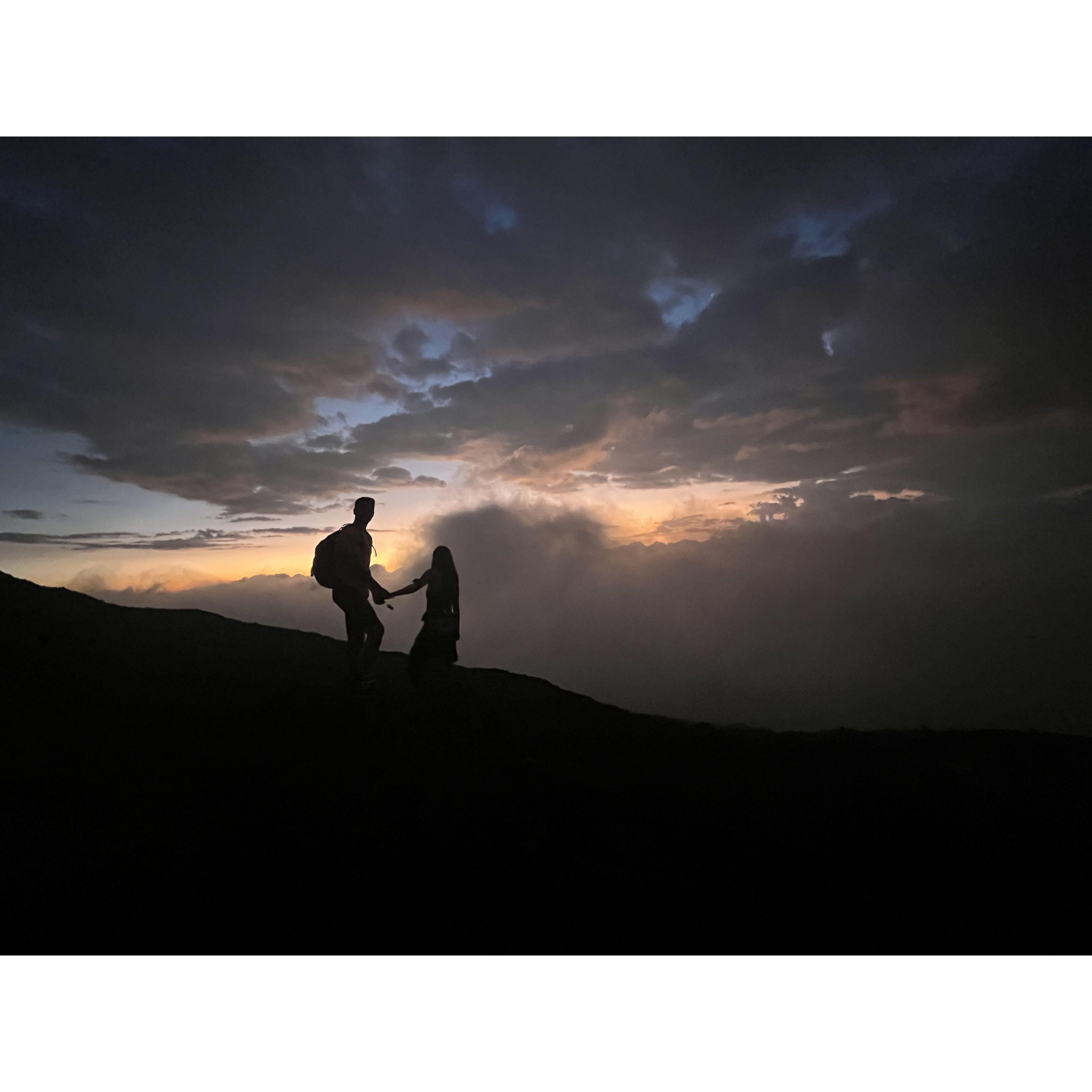 At the top of Volcan Pacaya outside of Antigua, Guatemala