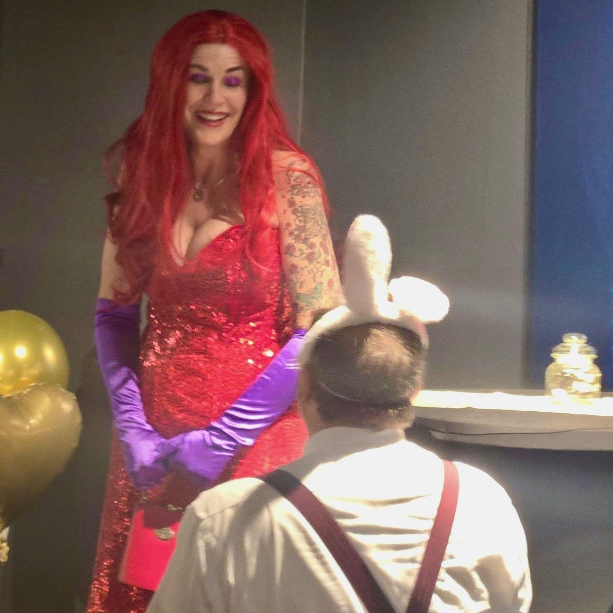 Did NOT know I was dressed as Jessica Rabbit for THIS! Best surprise ever.