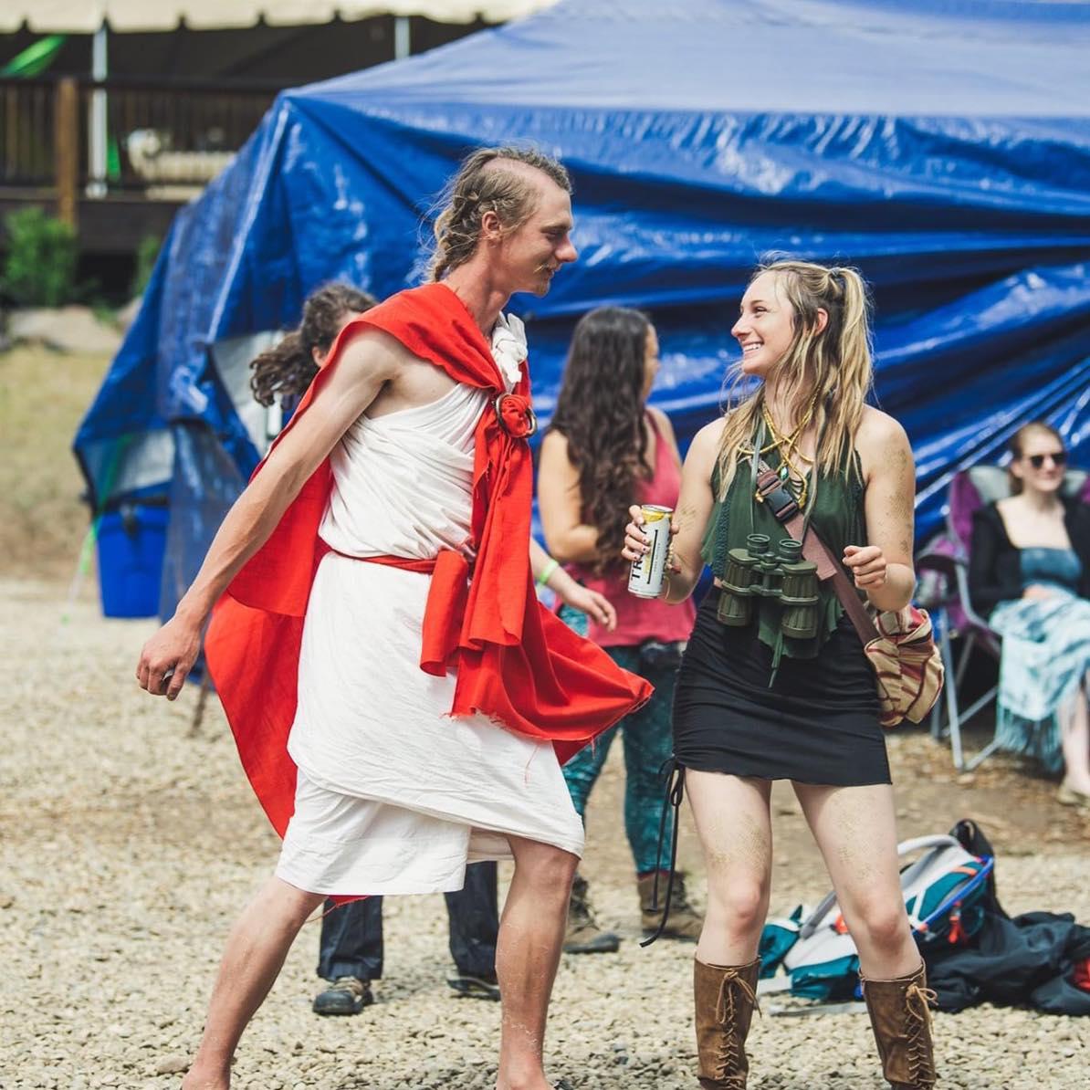 Julius Caesar salad and I at Beanstalk Music Fest