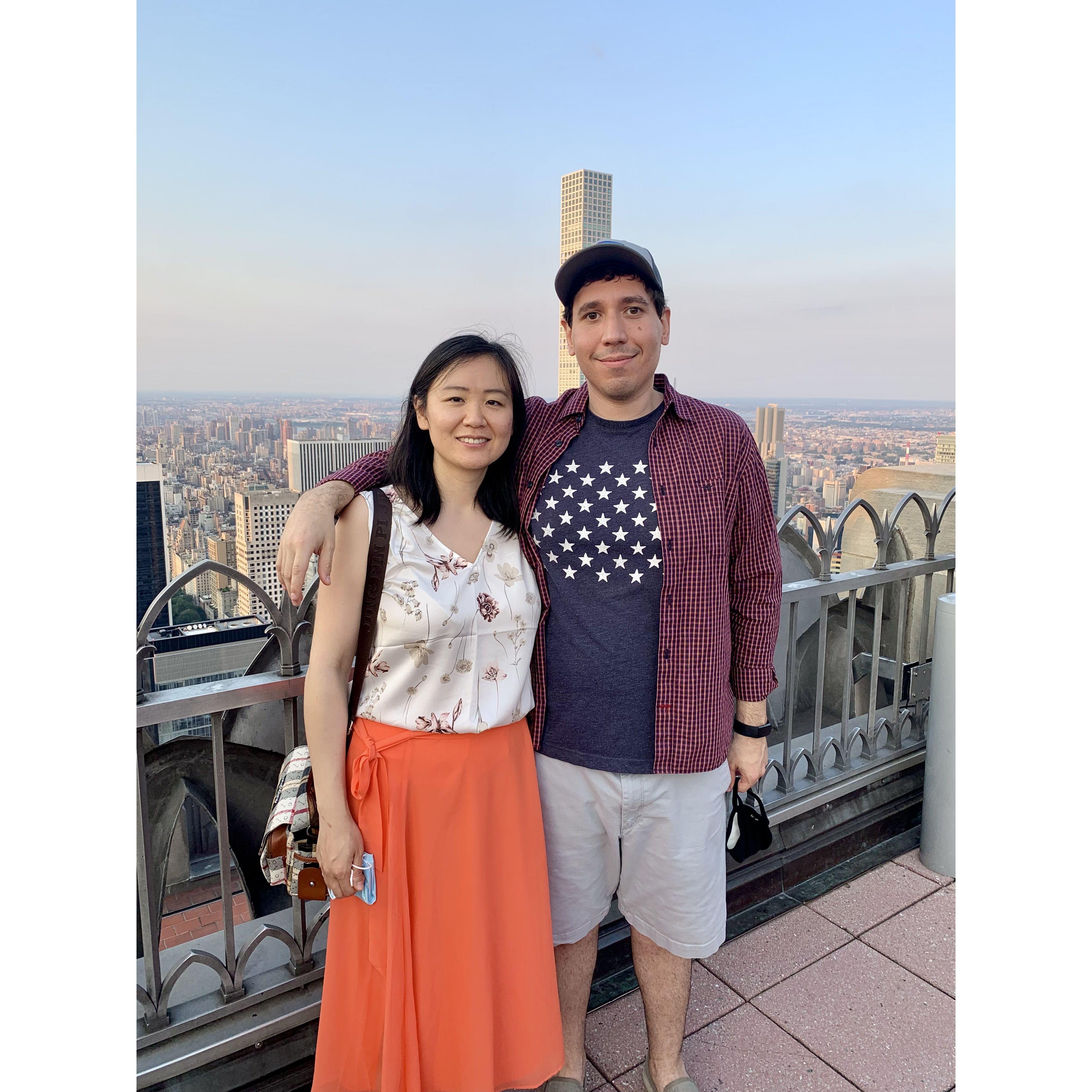 Enjoying the view at Top of the Rock