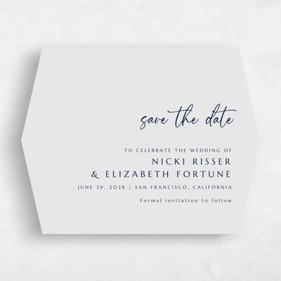 Grey Diamond Wedding Save the Date - Mondelli Landscape