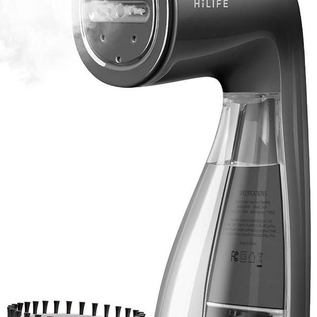 HiLIFE Steamer for Clothes, 1100W Clothes Steamer, Fast Wrinkle Removal with Large 300ml Tank, Ideal for All Fabrics, Easy to Use, Compact and Portable Travel Garment Steamer (Midnight Grey)