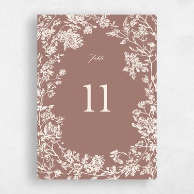 Chestnut, Brown Wedding Table Number - Treviso