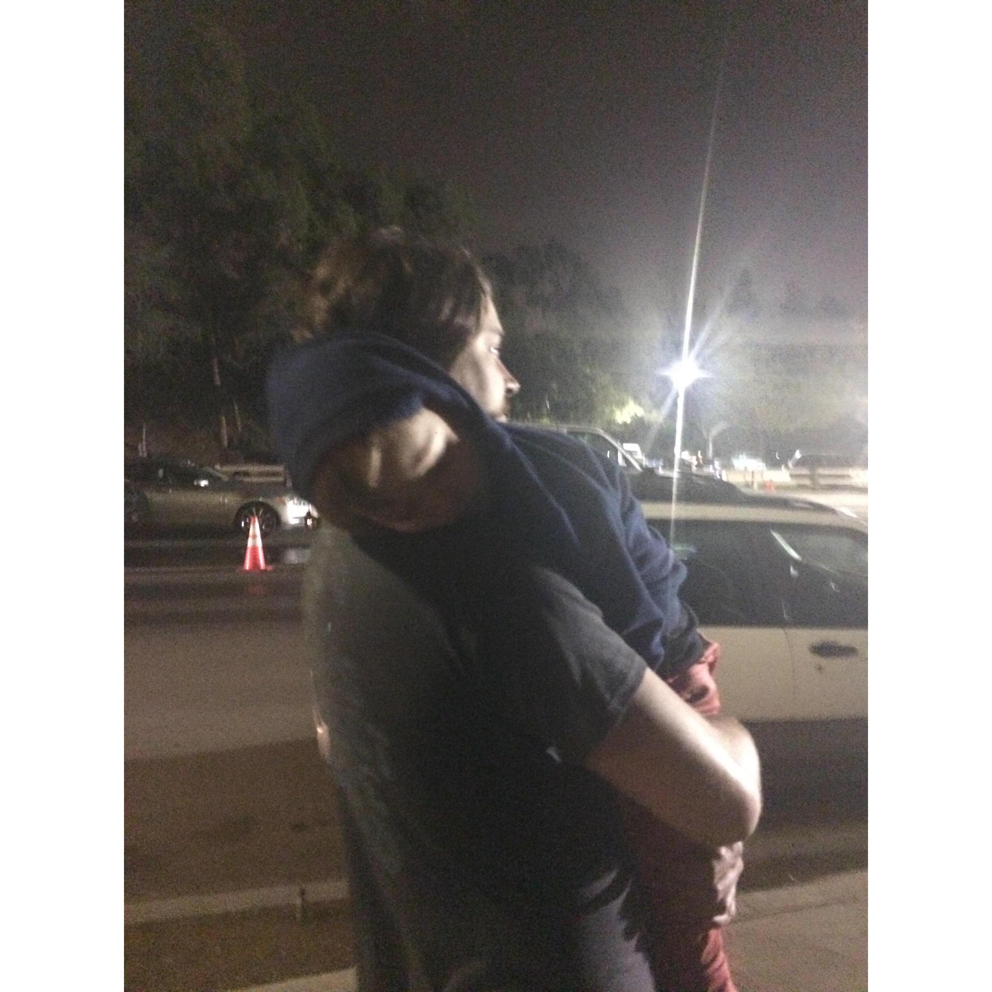 Finn gets carried around the concert at The Greek