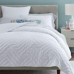 Organic Deco Quilt - White, Full/Queen