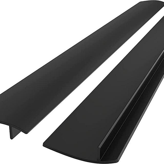 Linda's Essentials Silicone Stove Gap Covers (2 Pack), Heat Resistant Oven Gap Filler Seals Gaps Between Stovetop and Counter, Easy to Clean (30 Inches, Black)