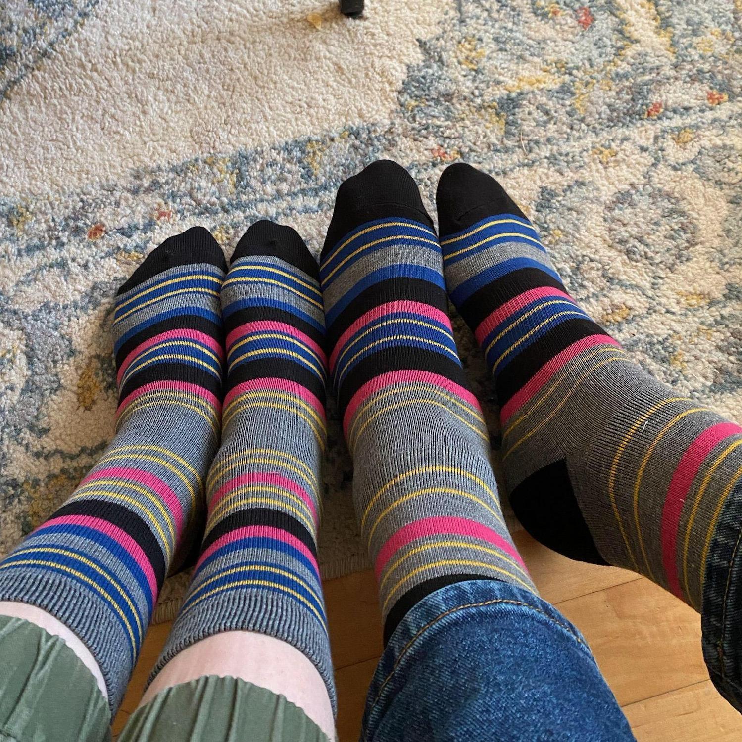 Valentines day spent with cozy matching socks