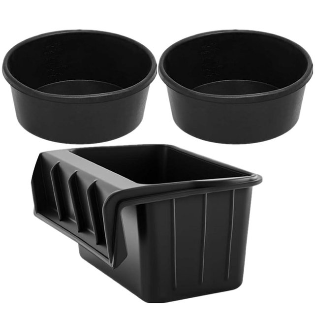 Marsui 3 Pcs Rubber Feed Pan for Horses, 17 Quart Hanging Feeder and 4 Quart Feed Pan Bucket Water Trough Bowl for Horses Dogs Goat Indoor Outdoor Farm Animal