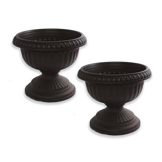 2pk 18" Grecian Urn Planter Black - Bloem