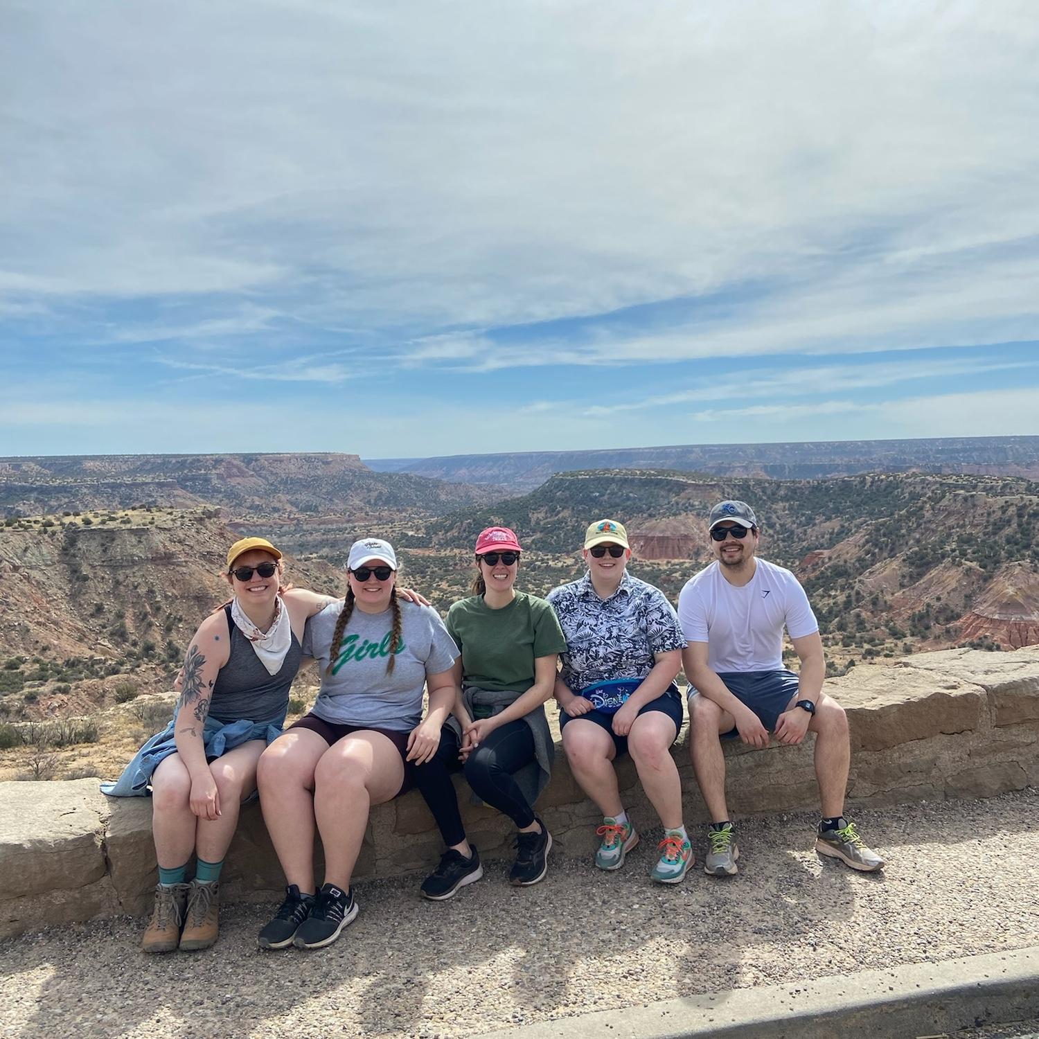 Celebrating Casey's 32nd birthday at Palo Duro Canyon with best buds Molly, Madeline, and her boyfriend Josh!