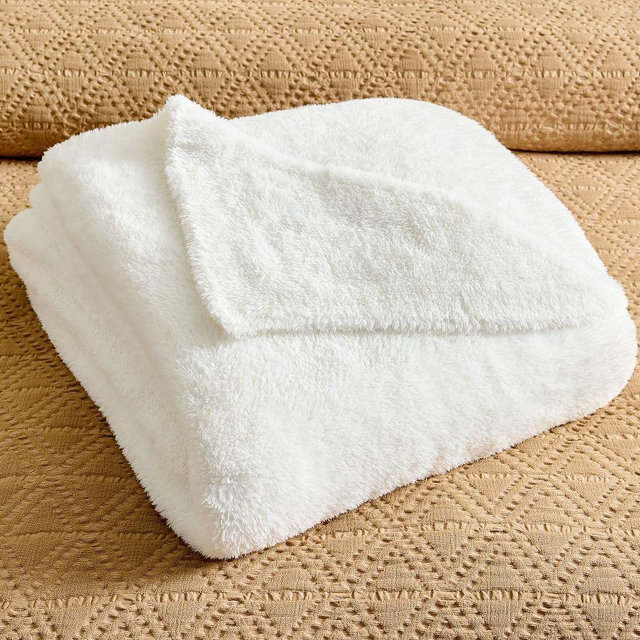 Super Soft Knit Blanket, White, King/Cal. King