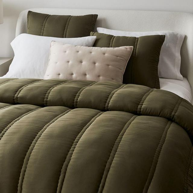Silky TENCEL Plush Comforter, King/Cal. King, Dark Olive