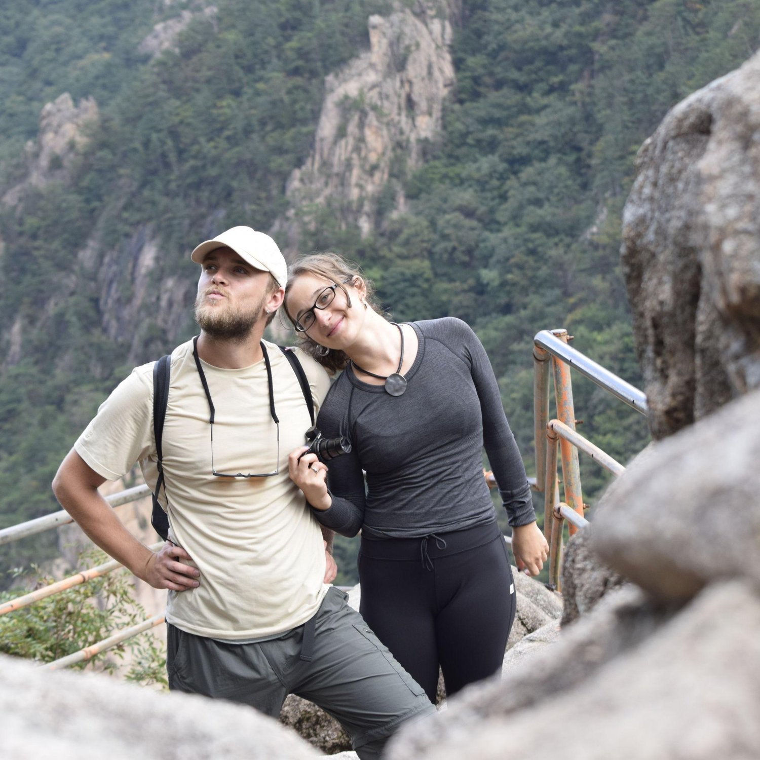 August and Maddie at the summit of Seoraksan, South Korea (2024).