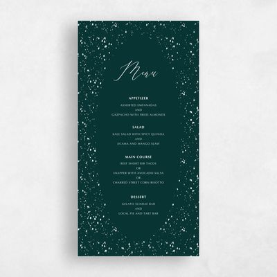Forest, Green Wedding Menu - Glacier