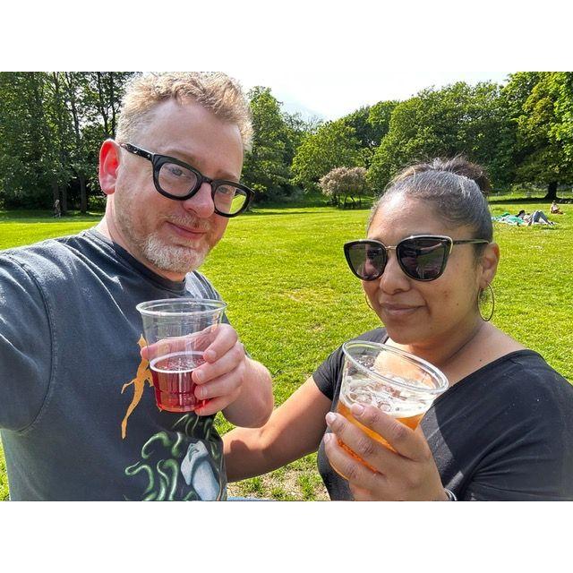 Hanging out for the first time in London.