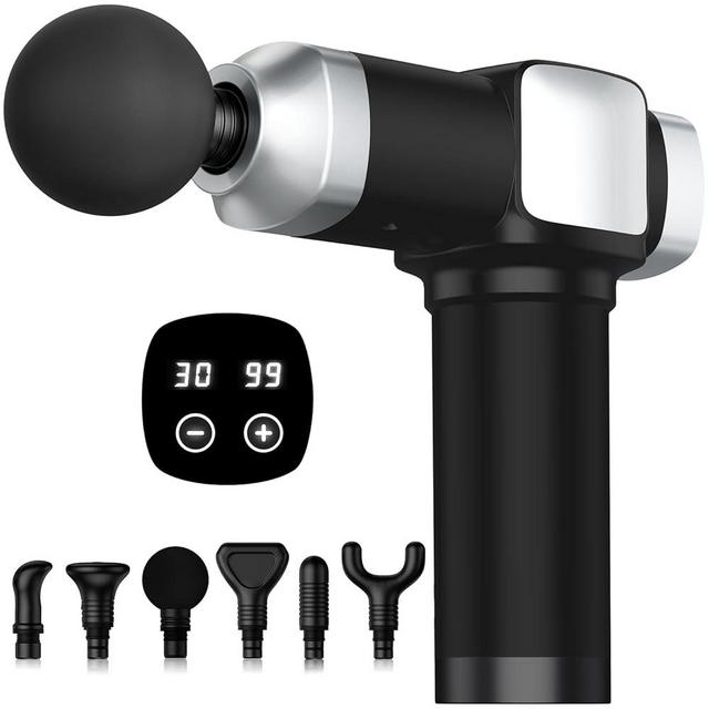 CAMEFER Deep Tissue Massage Gun, Portable Percussion Electric Muscle Massager for Pain Relief, Handheld Massagers with 30 Speeds & 6 Attachments for Back and Neck, Gifts for Men Women