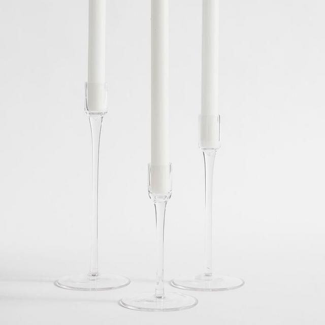 Monique Lhuillier Avril Etched Glass Taper, Set Of 3