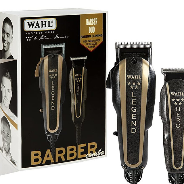 WAHL Professional 5-Star Barber Combo #880 Features a New Look 5-Star Legend Clipper and Hero T-Blade Trimmer, Black 1.0 Count