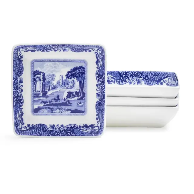 Spode Blue Italian Square Dishes Set of 4