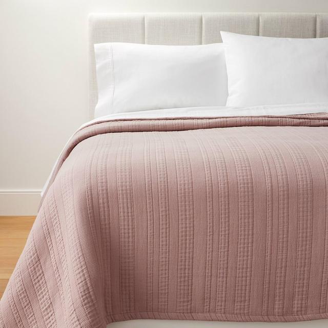 Full/Queen Stripe Matelasse Coverlet Blush - Threshold™ designed with Studio McGee