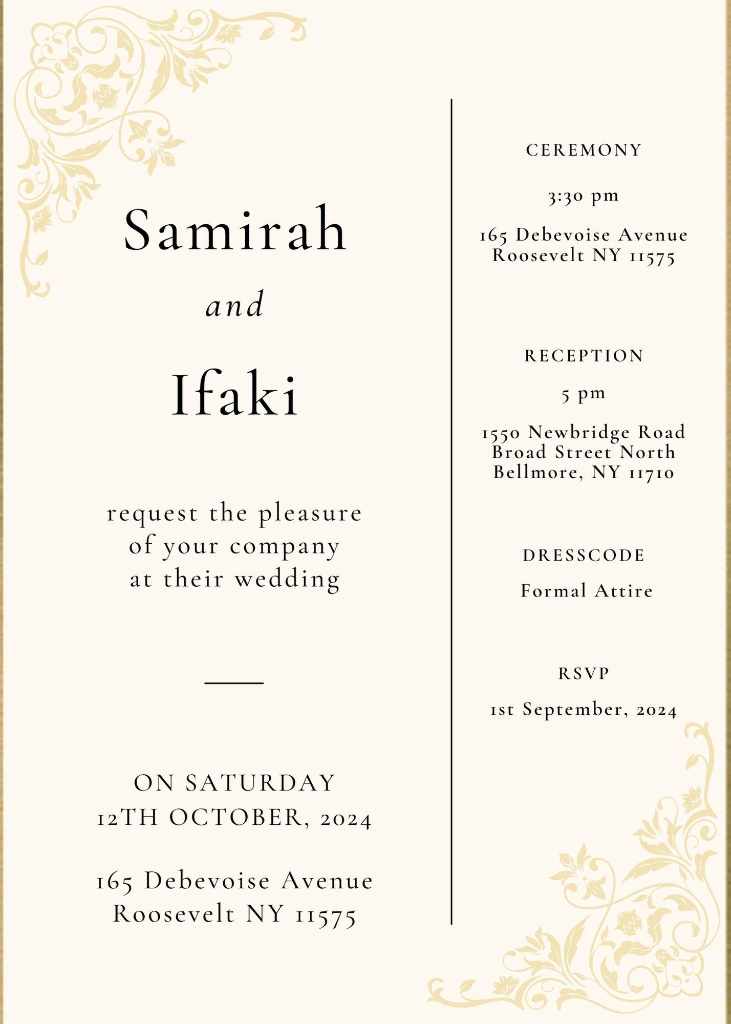 The Wedding Website of Samirah C and Ifaki C