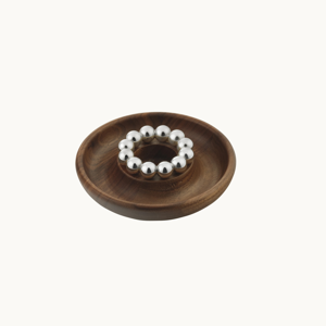 Christofle Perles Walnut Silver-Plated Candle Holder