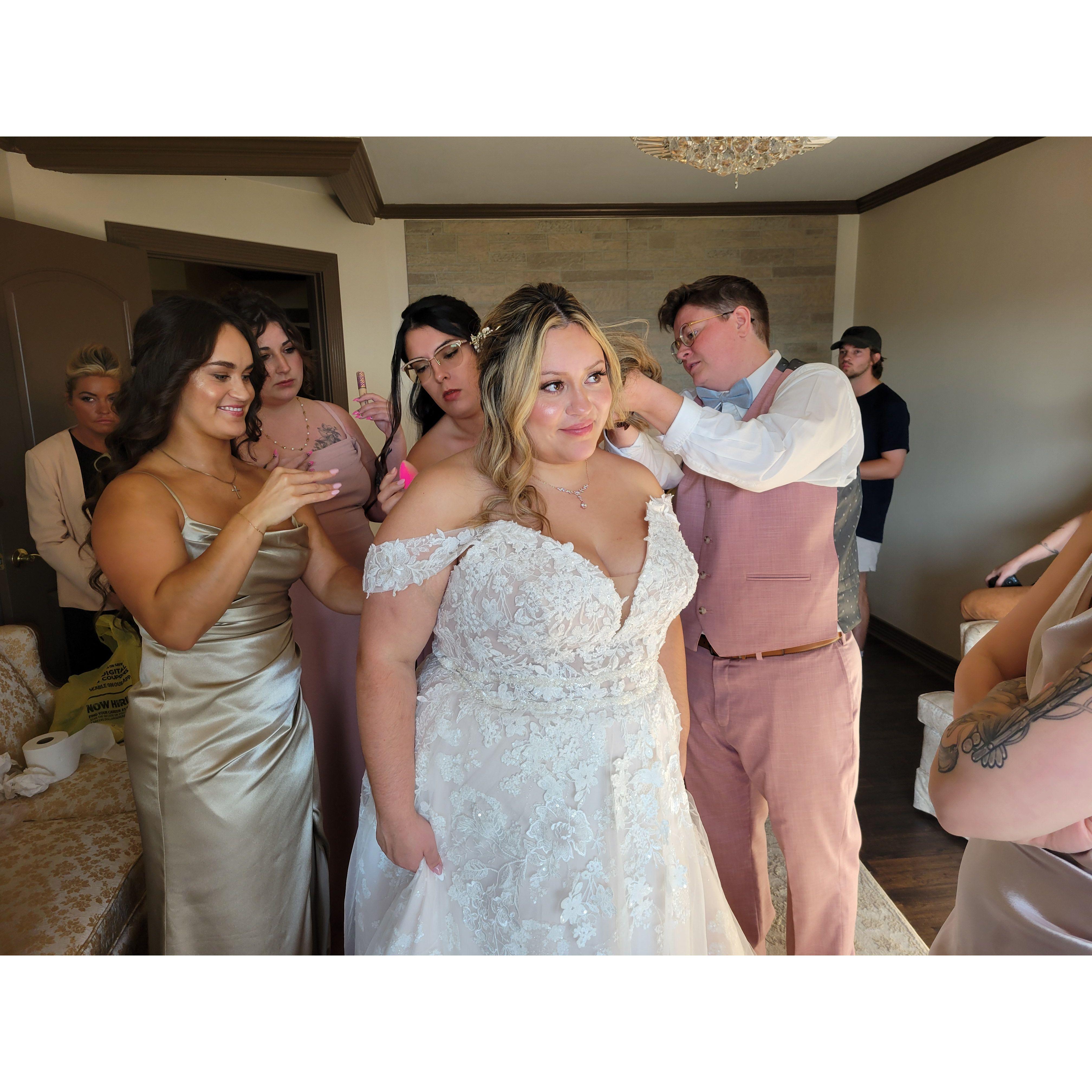 The "I Do" crew fixing up the Bride
