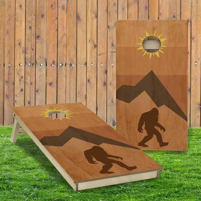 Bigfoot Mountain Abstract Cornhole Boards - Direct Printed