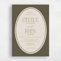 Green Wedding Invitation - Anara Portrait