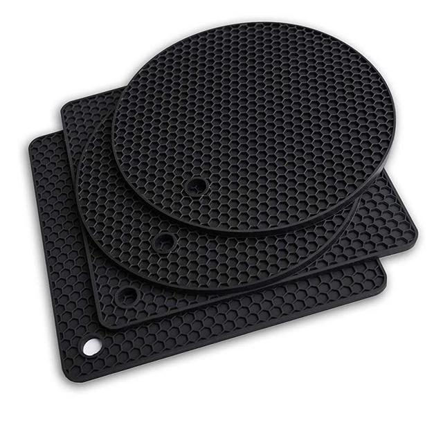 Premium Silicone Trivet Mats | Trivets for Hot Pots and Pans, Drying Mat, Hot Pads | silicone pot holder for Jar Opener, Spoon Holder, Gripper Pad,Oven Mitts Hot Pads | Non-Slip and Heat Resistant