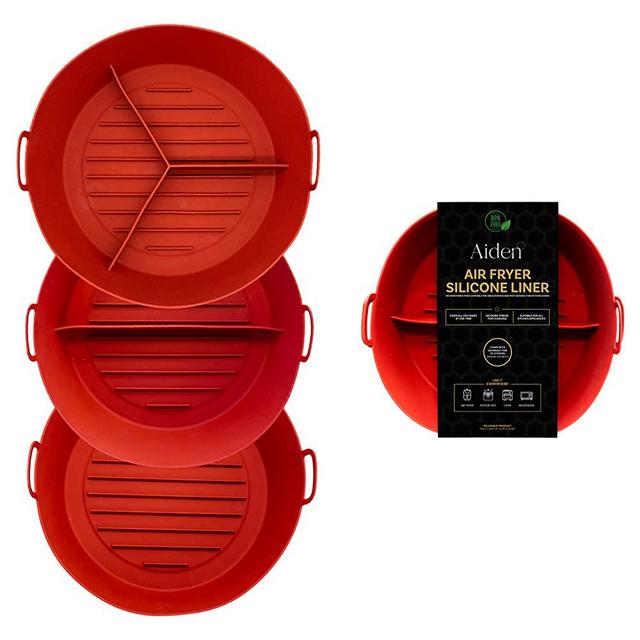 Katbite 2 Pack Rectangle 8 inch Air Fryer Liners Reusable for Ninja Foodi  Dual Air Fryer,Red 
