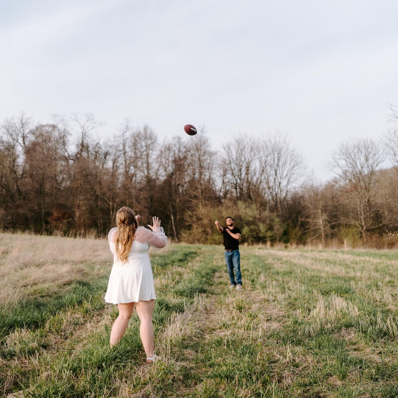 We love playing catch! Fun fact: that was actually our first date back in 2020!!