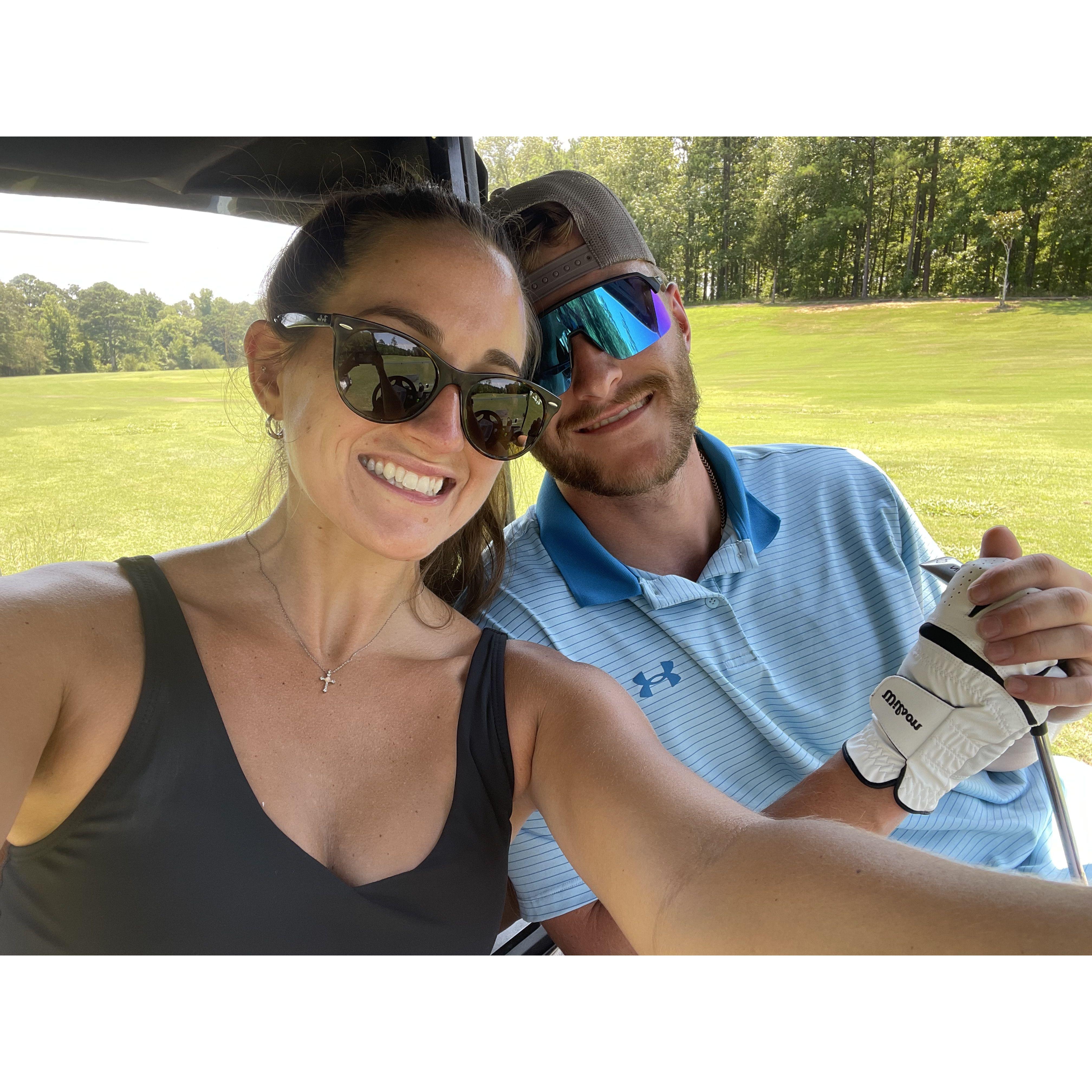 Golf dates are always fun... but we do need lessons desperately.