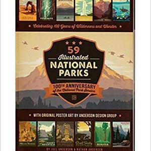 59 Illustrated National Parks - Hardcover: 100th Anniversary of the National Park Service